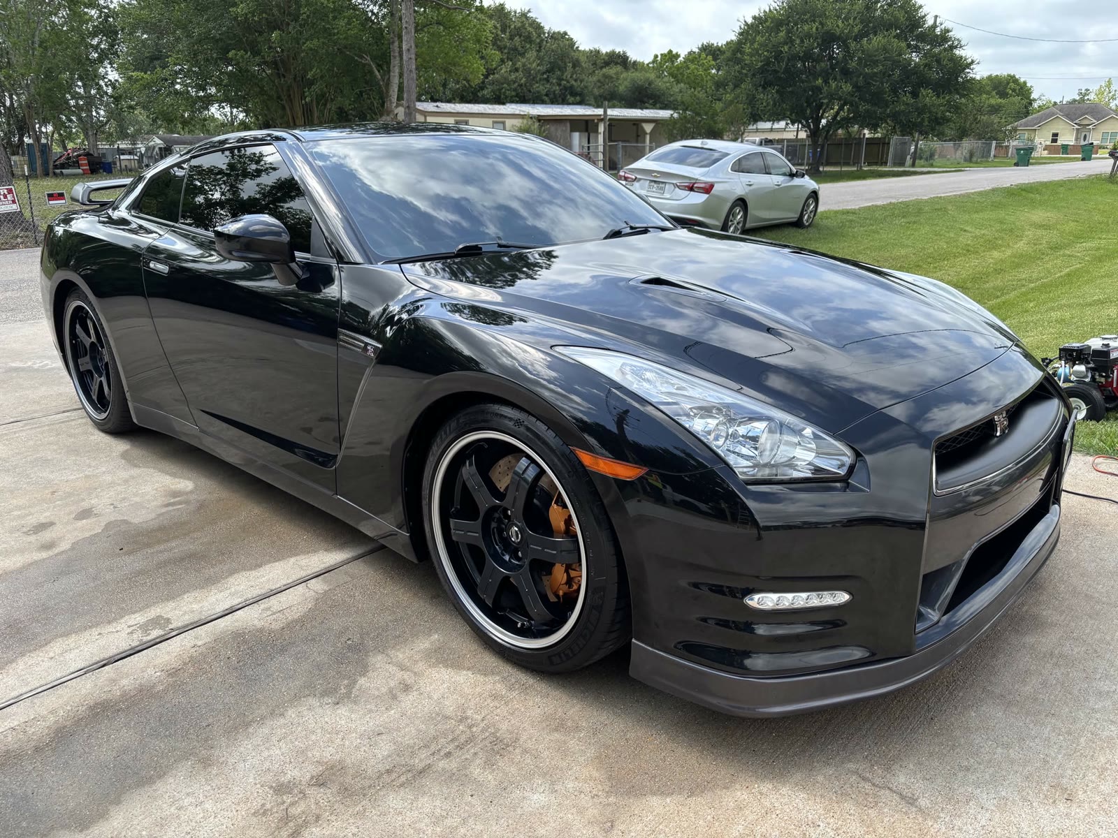 Black Nissan GT-R full exterior after detailing