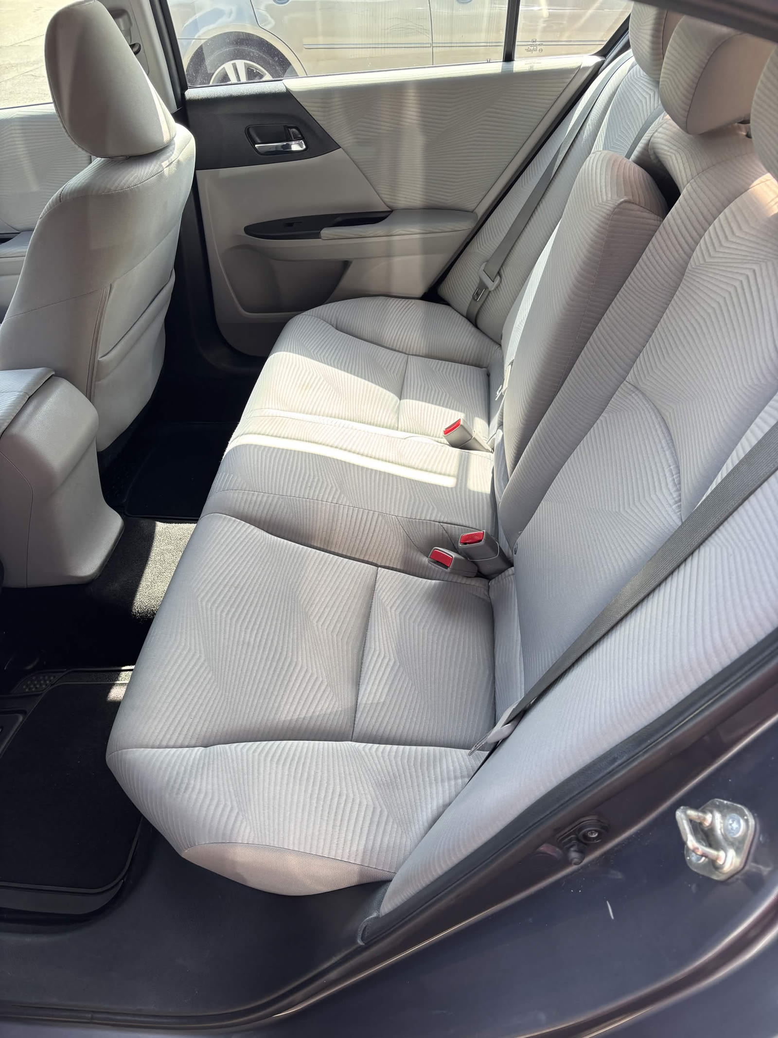 Clean fabric rear bench seat after shampoo